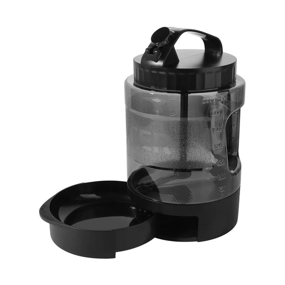 Pet Supplies 77oz/2.2L Pet Drink Travel Bowl 2-in-1 Portable Cats Water Feeder Bowls Leak Proof Lock Dog Water Bottle Puppy
