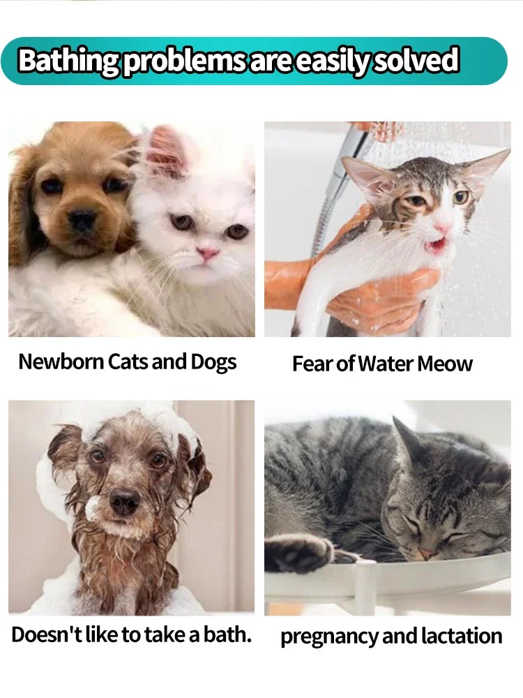 Disposable No Rinse Pet Glove Wipes - Lickable Safe Cleaning Gloves for Dogs Cats Puppies - Daily Grooming Spa Bath Supplies