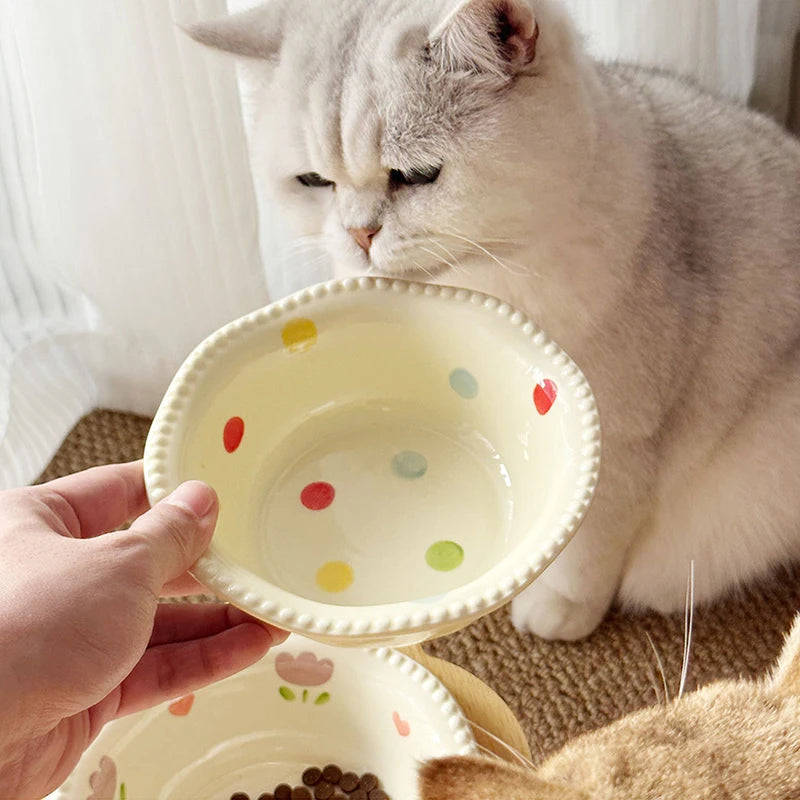 Food Utensils Cat Dog Pet Supplies Accessories Ceramic Pet Cat Bowl Pet Drinking Water Feeding Bowl Ceramics Cat Food Dog