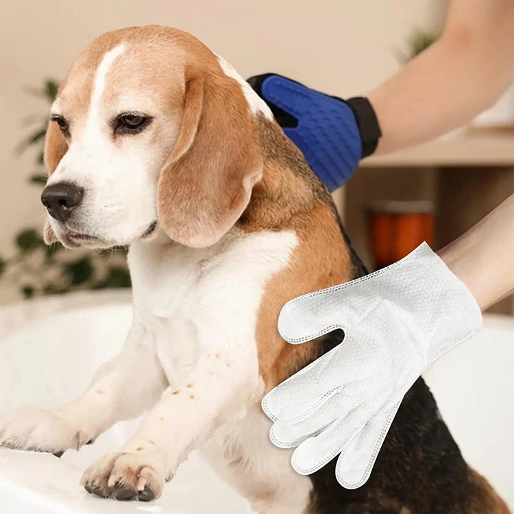 6Pcs Pet Wipes Gloves Free Cleaning Dog & Cat Wipes Puppies and Kittens Bathing Deodorization Paws Disposable Cleaning Gloves