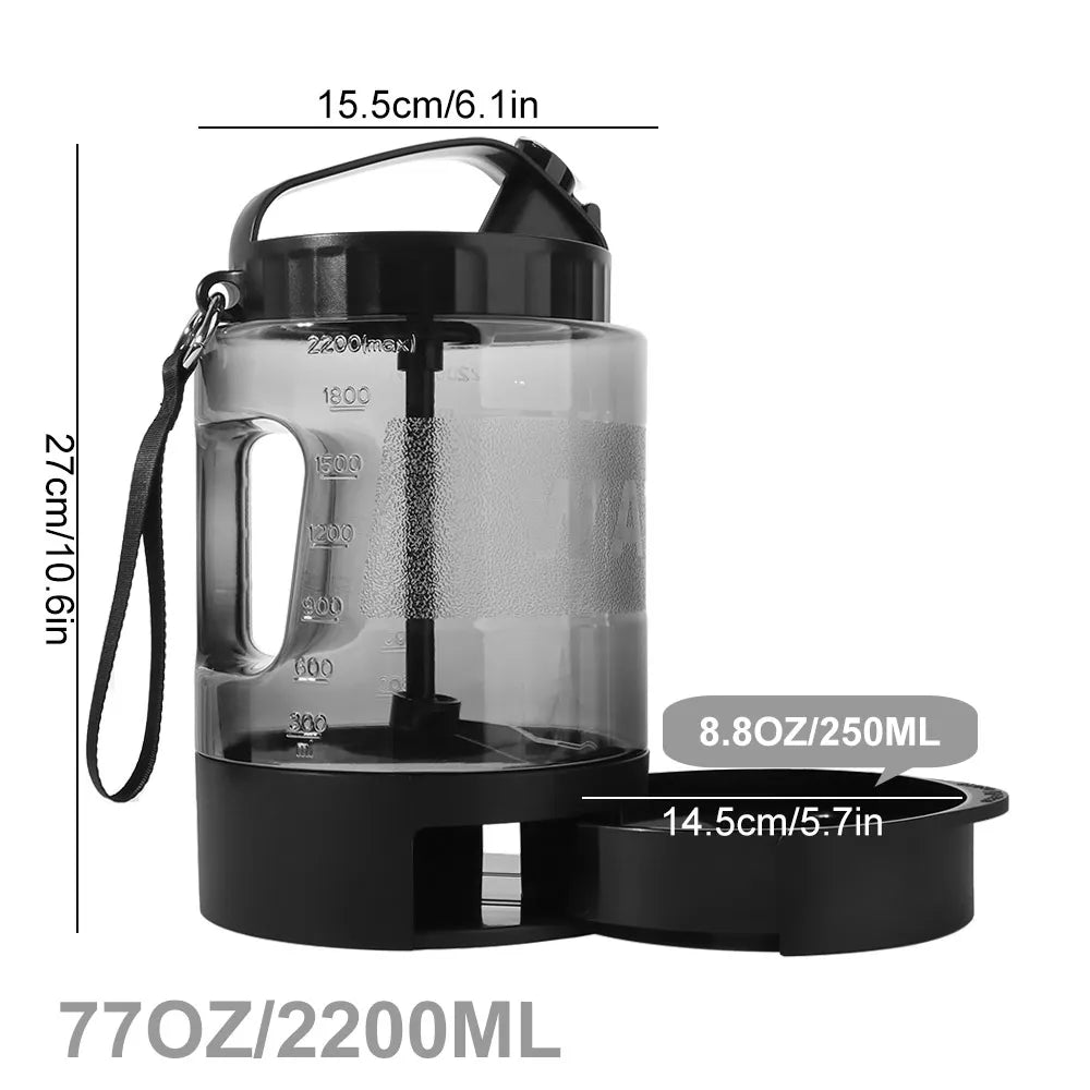 Pet Supplies 77oz/2.2L Pet Drink Travel Bowl 2-in-1 Portable Cats Water Feeder Bowls Leak Proof Lock Dog Water Bottle Puppy