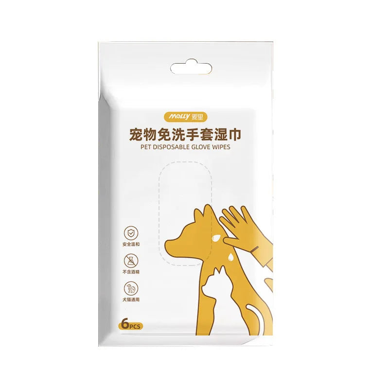 No-rinse Pet Cleaning Gloves Deodorant Wet Wipes for Cat Dog Fur Care Disposable Bath-free Grooming Tools Refresh Coat Remove