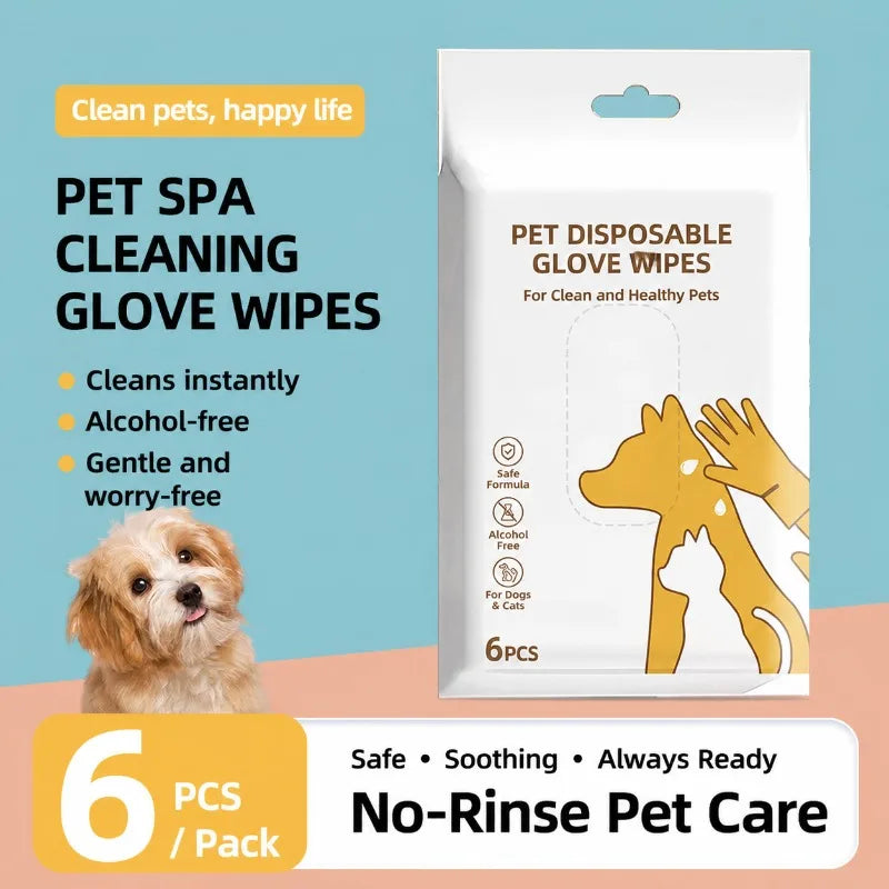 No-rinse Pet Cleaning Gloves Deodorant Wet Wipes for Cat Dog Fur Care Disposable Bath-free Grooming Tools Refresh Coat Remove