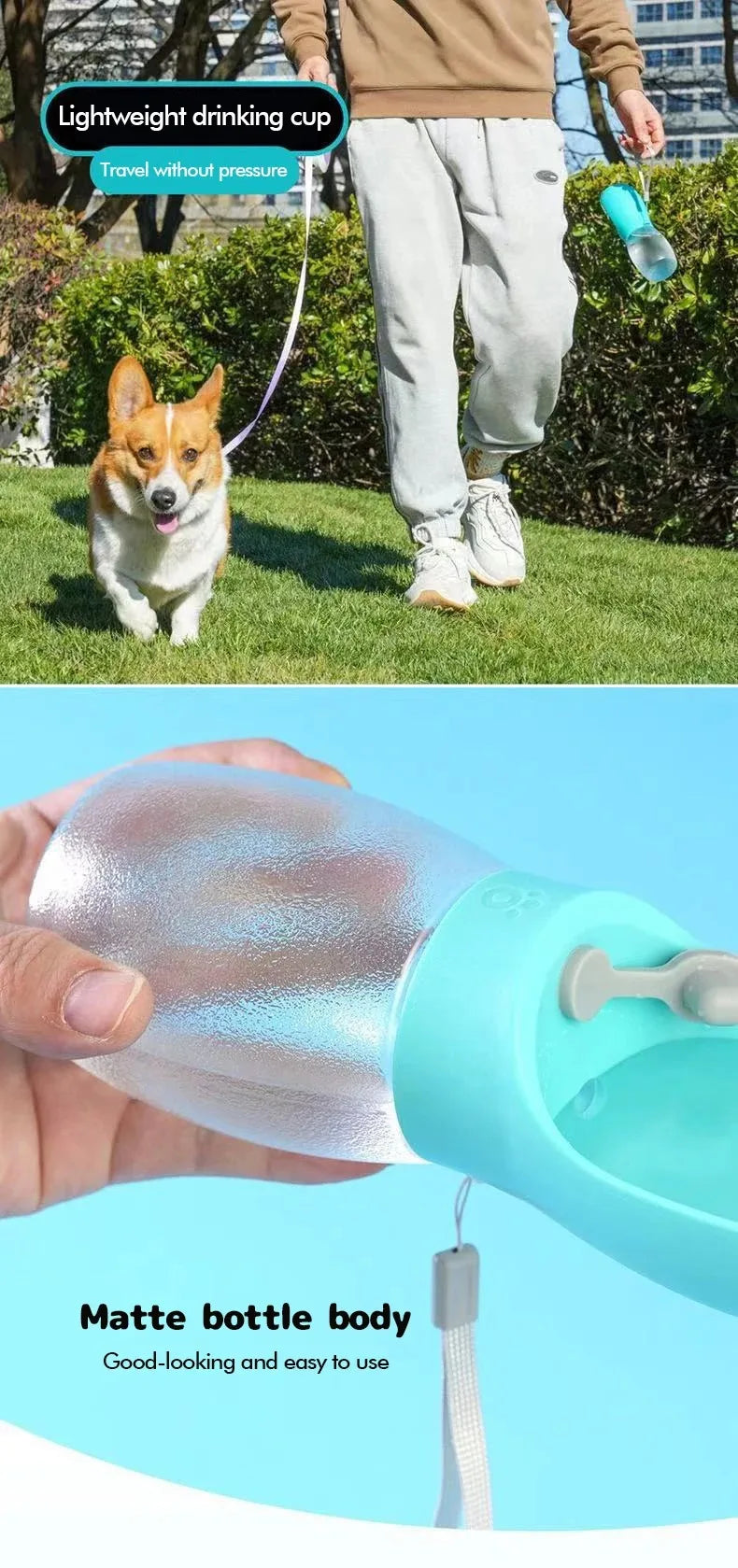 Pet Dog Water Bottle 300ML Puppy Drinking Bowls For Small Medium Dogs Cats Hiking Portable Cat Feeder Golden Retriever Supplies